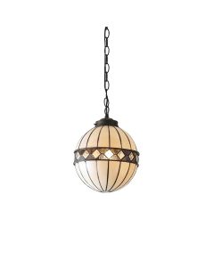 Interiors 1900 - Fargo - 67044 - Dark Bronze Tiffany Glass Ceiling Pendant Light