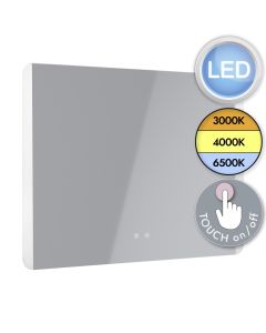 Eglo Lighting - Buenavista 2 - 99854 - LED Silver Mirrored Glass 4 Light IP44 Touch Bathroom Mirror