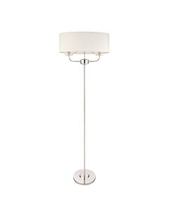 Endon Lighting - Nixon - 60803 - Nickel Vintage White 2 Light Floor Lamp