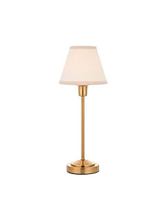 Endon Lighting - Rise - 120937 - Vintage Brass White Table Lamp With Shade