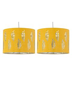 Set of 2 Fern - Ochre Cut Out 25cm Pendant Lightshades