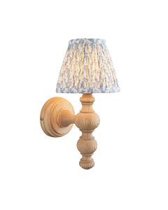 Endon Lighting - Bibury & Leaf 16cm - 114305 - Ash Wood Aged Brass Blue Wall Light