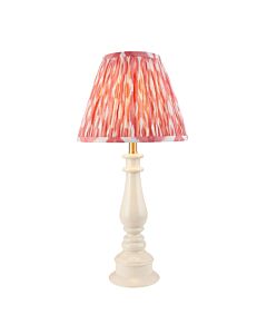 Endon Lighting - Myrtle & Ikat 25cm - 116322 - White Warm Brass Pink Table Lamp With Shade