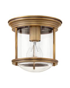 Quintiesse - QN-HADRIAN-MINI-F-BR-CLEAR - Hadrian 1 Light Flush Mount - Clear Glass - Brushed Bronze