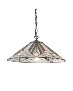 Interiors 1900 - Astoria - 63938 - Dark Bronze Tiffany Glass Ceiling Pendant Light