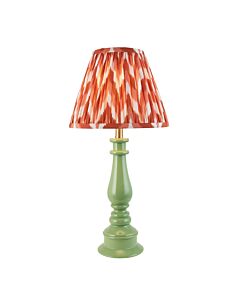 Endon Lighting - Myrtle & Zigzag 25cm - 116338 - Green Warm Brass Orange Table Lamp With Shade