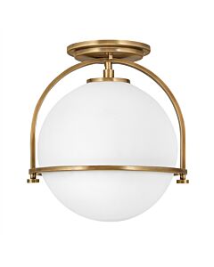 Quintiesse - Somerset - QN-SOMERSET-F-O-HB - Heritage Brass Opal Glass Flush Ceiling Light