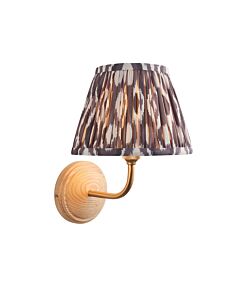 Endon Lighting - Wood Arc & Ikat 20cm - 116097 - Ash Wood Grey Wall Light