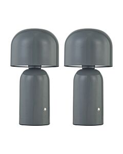 Christina - Grey LED Rechargeable Touch Table Lamps Twin Pack