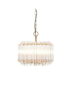 Endon Lighting - Valentina - 117514 - Aged Brass Clear Glass 3 Light Ceiling Pendant Light