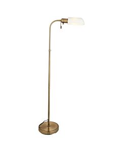 Endon Lighting - Pharmacy - 114204 - Antique Brass Opal Glass Floor Reading Lamp