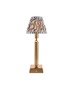 Endon Lighting - Trobridge Rechargeable & Ripple 16cm - 114862 - LED Aged Brass Grey Touch Table Lamp With Shade