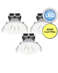 Nordlux - Set of 3 Fremont 3-Kit IP65 4000K - 2310056001 - LED White IP65 Bathroom Recessed Ceiling Downlights