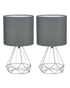 Set of 2 Christie - Silver Geometric Lamps