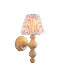 Endon Lighting - Bibury & Leaf 16cm - 114306 - Ash Wood Aged Brass Peach Wall Light