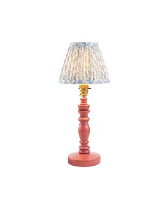 Endon Lighting - Bibury & Leaf 16cm - 115906 - Pink Aged Brass Blue Table Lamp With Shade