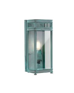 Elstead Lighting - Holborn - HL7-S-VDG - Verdigris Clear Glass IP44 Outdoor Half Lantern Wall Light