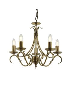 Endon Lighting - Bernice - 2030-5AN - Antique Brass 5 Light Chandelier