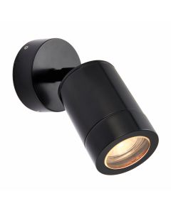 Saxby Lighting - Odyssey - 78667 - Black Clear Glass IP65 Outdoor Wall Spotlight