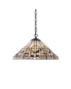 Interiors 1900 - Metropolitan - 64259 - Dark Bronze Tiffany Glass Ceiling Pendant Light