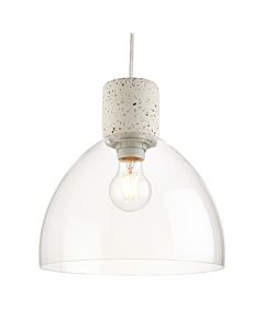 Treson - Clear Glass and White Terrazzo Concrete Pendant