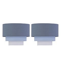 Set of 2 Gabi - Blue Ombre Linen 22cm Table Lamp Shades