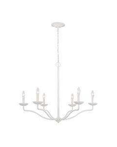 Feiss Lighting - Annie - FE-ANNIE6-PSW - Plaster White 6 Light Chandelier