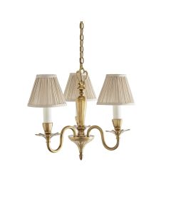 Interiors 1900 - Asquith - 63795 - Solid Brass Beige 3 Light Chandelier