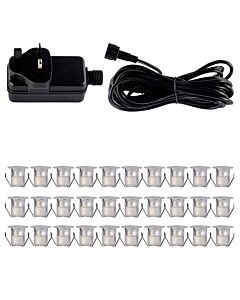 Set of 30 - 30mm Stainless Steel IP67 Warm White LED Decking Kit