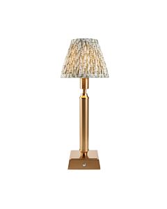 Endon Lighting - Trobridge Rechargeable & Leaf 16cm - 114859 - LED Aged Brass Green Touch Table Lamp With Shade