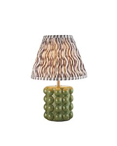 Endon Lighting - Bobble & Ripple 25cm - 116295 - Olive Green Aged Brass Grey Ceramic Table Lamp With Shade