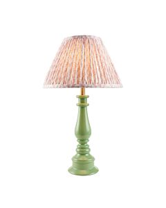 Endon Lighting - Myrtle & Leaf 30cm - 114917 - Green Warm Brass Peach Table Lamp With Shade