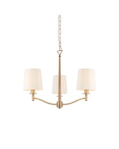 Endon Lighting - Ortona - 73411 - Antique Brass White 3 Light Ceiling Pendant Light