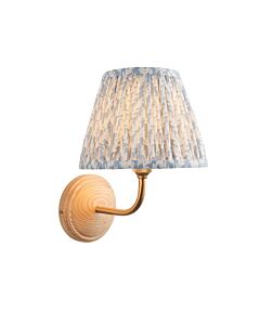 Endon Lighting - Wood Arc & Leaf 20cm - 116091 - Ash Wood Blue Wall Light