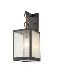 Quintiesse - Lahden - QN-LAHDEN2-M-WZC - Zinc Clear Seeded Glass IP44 Outdoor Wall Light