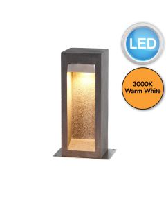 Elstead Lighting - Parkstone - PARKSTONE-BOL-B - LED Basalt Stone Stainless Steel IP55 Outdoor Post Light