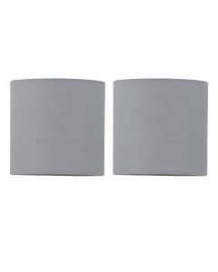 Set of 2 Grey Textured Cotton 15.5cm Table Lamp Shades