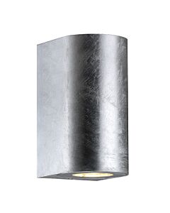 Nordlux - Canto Maxi 2 - 49721031 - Galvanized Steel Clear Glass 2 Light IP44 Outdoor Wall Washer Light