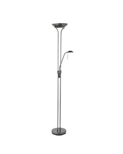 Endon Lighting - Rome - ROME-BC - Black Chrome Opal Glass Mother & Child Floor Lamp