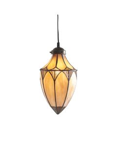 Interiors 1900 - Brooklyn - 63975 - Dark Bronze Tiffany Glass Ceiling Pendant Light