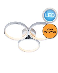 Endon Lighting - Radius - 96473 - LED Chrome White 3 Light IP44 Bathroom Ceiling Light