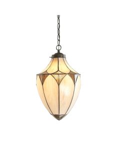 Interiors 1900 - Brooklyn - 63974 - Dark Bronze Tiffany Glass Ceiling Pendant Light