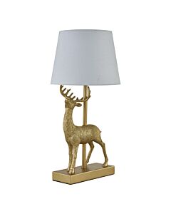 Grace - Gold Stag Table Lamp with White Shade