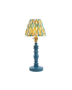 Endon Lighting - Bibury & Ikat 16cm - 115898 - Blue Aged Brass Yellow Jade Table Lamp With Shade