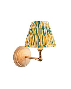 Endon Lighting - Wood Wing & Ikat 16cm - 115850 - Ash Wood Yellow Jade Wall Light