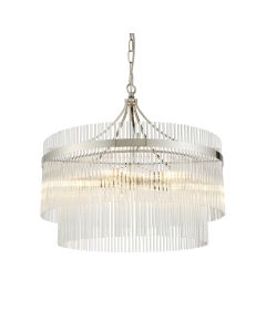 Endon Lighting - Marietta - 104112 - Nickel Clear Glass 5 Light Ceiling Pendant Light