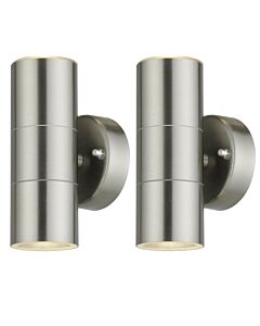 Set of 2 Blaze - Stainless Steel Outdoor Up Down Wall Lights