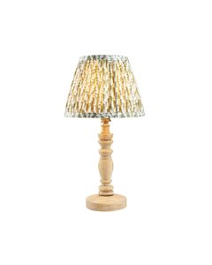 Endon Lighting - Bibury & Leaf 20cm - 114285 - Ash Wood Aged Brass Green Table Lamp With Shade