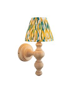 Endon Lighting - Bibury & Ikat 16cm - 114313 - Ash Wood Aged Brass Yellow Jade Wall Light