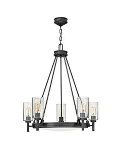 Hinkley Lighting - Collier - HK-COLLIER5-BX - Black Clear Seeded Glass 5 Light Ceiling Pendant Light